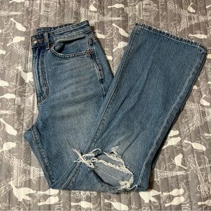 american eagle ripped highest waist ‘90s flare jean